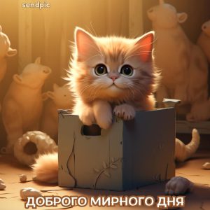 Милий котик бажає доброго мирного дня