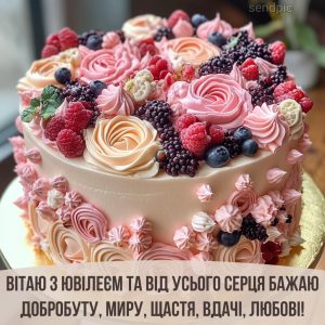 Вітаю з ювілеєм та від усього серця бажаю добробуту, миру, щастя, вдачі, любові!