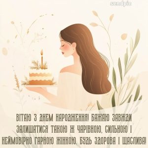 Вітаю з днем народження! Бажаю завжди залишатися такою ж чарівною, сильною і неймовірно гарною жінкою. Будь здорова і щаслива!