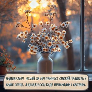 Надобраніч. Нехай ця ніч принесе спокій і радість у ваше серце, а кожен сон буде приємним і світлим.